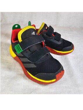 Adidas Lego Sport DNA Two-Strap Hook-and Loop Shoes 7.5K Black Red